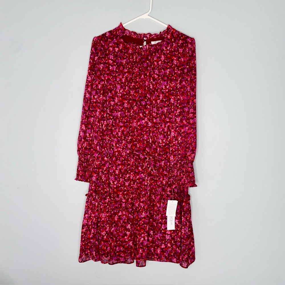 NWT London Style Collection Women’s 14 Knee Length Dress Long Sleeve smocked